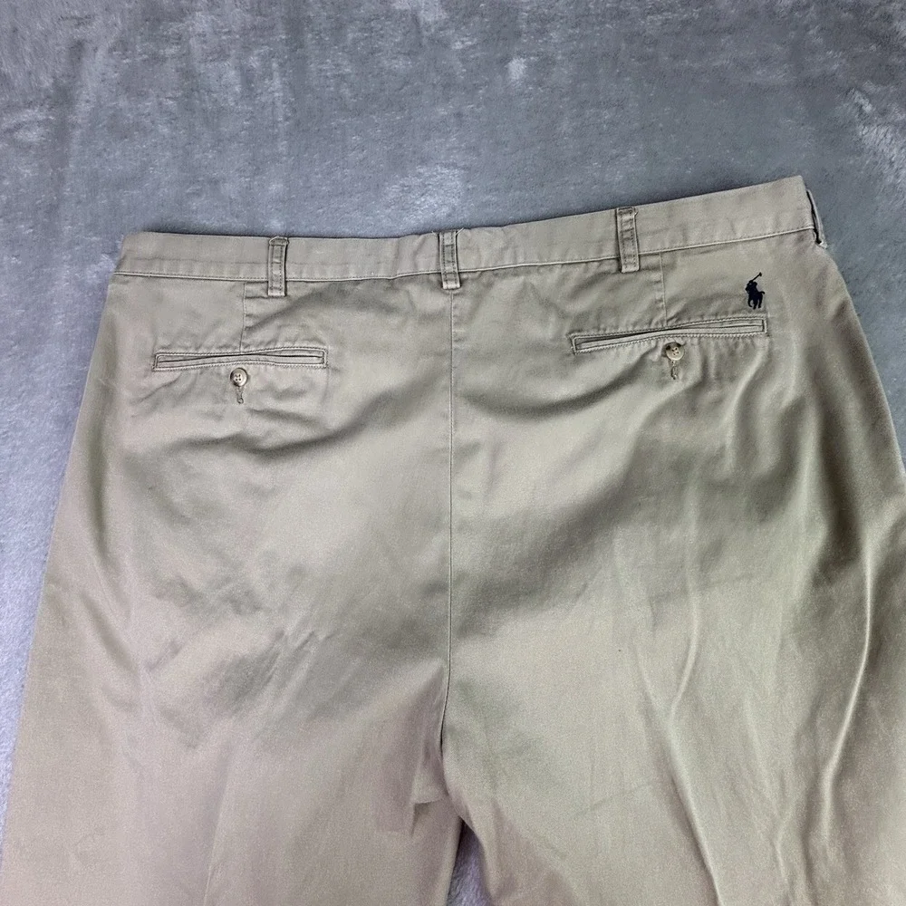 Vintage‎ Polo Ralph Lauren Ethan Chino Pants Men's 42X30 Beige Pleated Front